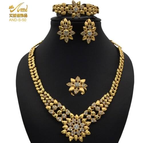 ANIID Jewelry Set Necklace Dubai Gold Lady Earrings 2020 Wedding Bridal Fine For Women Indian Hawaiian African Vintage Pakistani