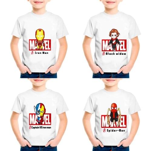 Summer Childrens Cartoon T-Shirt Baby Cotton Short Sleeve Shirt Mens and Womens Half Sleeve Top Spider Man T-shirt