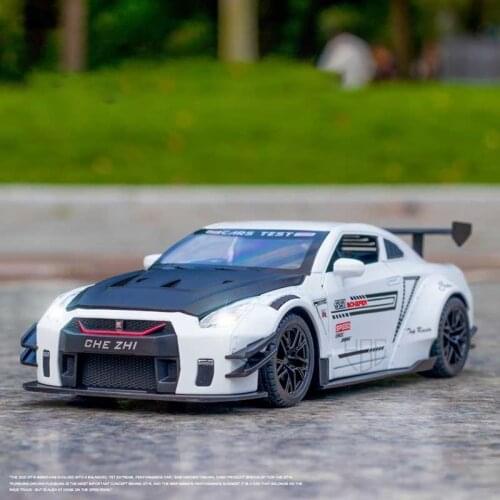 1/24 Nissan GTR R35 Diecasts Toy Vehicles Alloy Car Model Metal Skyline Ares Pull Back Sound Light Toys Car Kids Boy Gifts Toys