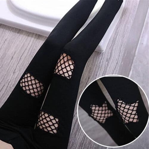 Fashion Hole Pants Women Stretch Black Pencil Pants Women Elastic Summer Leggings Women