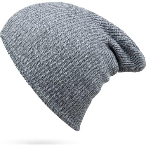 Fashion Beanies for Men Solid Woolen Thickened Knit Cap Warm Hat Man Beanie Winter Hats Casual hip hop Cap Unisex Skull Caps