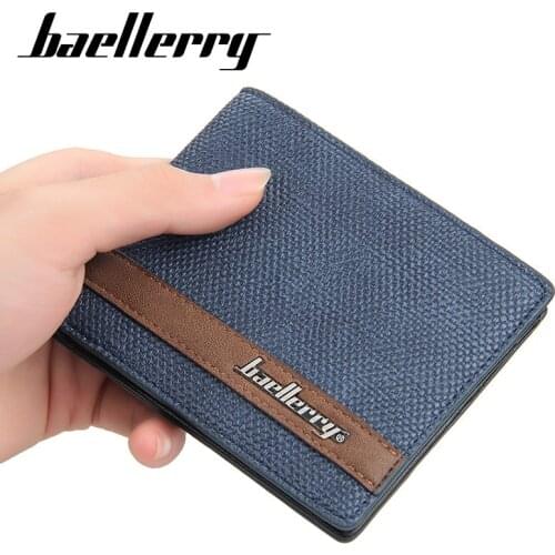 Baellerry Casual Soft Leather Male Short Wallet Fashion Youth Money Holder Coin Pocket Multi-card Site Zipper Korean Version Bag