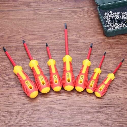7pcs Insulated Screwdriver Set 1000V Electrician Dedicated Slotted Phillips High Voltage Resistant Screw Driver Repair Hand Tool