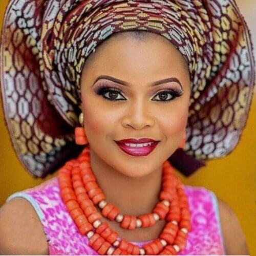 Dudo Jewelry Nature Coral Jewelry Set Edo Traditional Bridal Genuine Coral Beads African Necklace Set Free Shipping Nigerian New