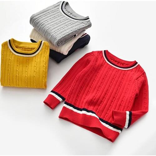 1-8 Years Boys Knitted Twist Sweater Clothing O-neck Pullover Autumn Spring Children Kids New Fashion Girls Costume Sweater