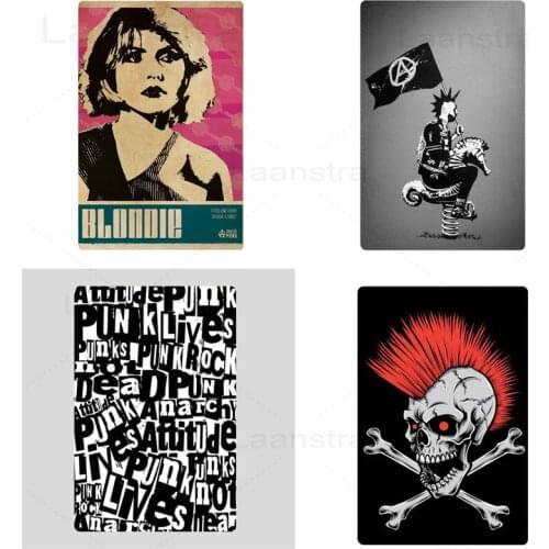 Punk Poster Iron Sign Text Black and White Metal Sign Home Decoration Wall Picture Tin Sign Room Decor Iron Painting Tin Plate