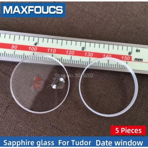Flat Sapphire Date window Watch glass Fits For Tudor with the date Replacement watch accessories 5 Pieces Suit