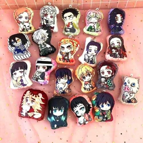 8/10CM Anime Demon Slayer Plush Figure Toys Cartoon Kimetsu no Yaiba Agatsuma Zenitsu Kamado Nezuko Doll Pendant Kids Gift