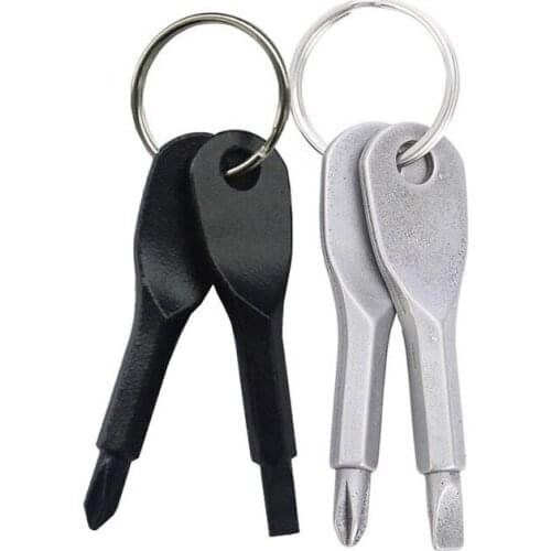 Portable Phillips Slotted Screwdriver Keyring Hike Outdoor Multi Mini Pocket Repair Tool