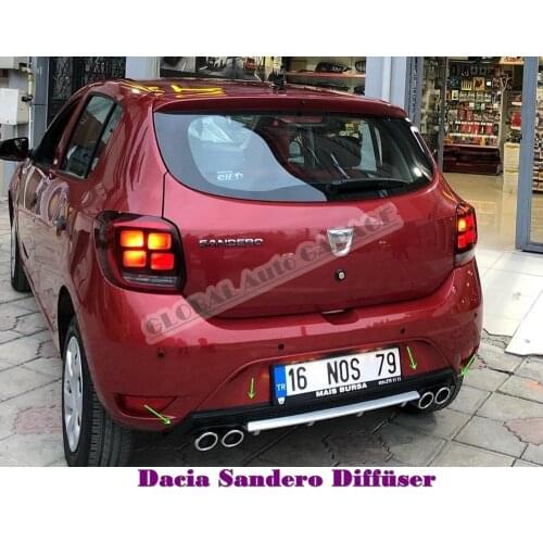 For Dacia Sandero Diffuser Extension Rear Bumper Attachment Car Styling Auto Accessory Exhaust Universal Spoiler Sill Spilitter
