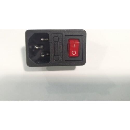 Plug power socket with red lamp rocker switch 10A fuse holder socket connector