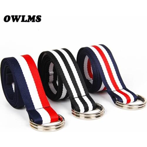 DIY Belts stripes canvas jeans belt silver HOT casual belts men and women simple decorative strap belt striped style solid girl