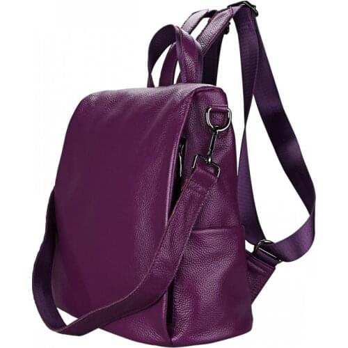 New womens backpack genuine leather female bags high quality top layer cow skin fashion zipper shoulder bag with soft handle