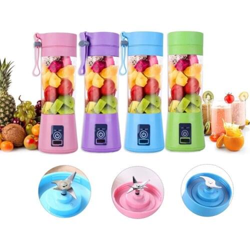 2/4 /6 Blades Portable USB Electric Smart Home Fruit Juicer Vegetable Juice Maker Blender Rechargeable Cup With Charging Cable