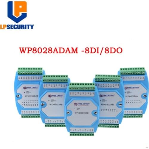 WP8028ADAM 8DI/8DO MODBUS RTU module / Optocoupler isolated / RS485