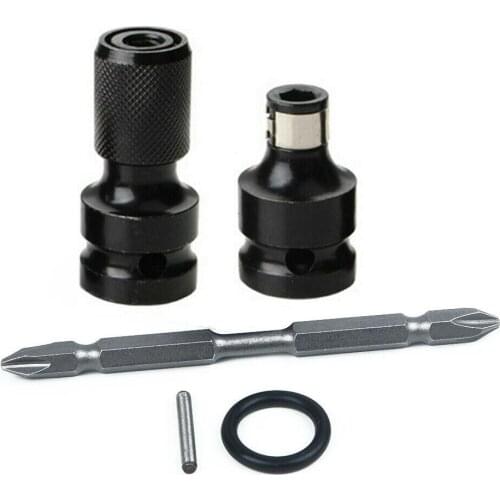 1/2To 1/4 Hex Shank Drill Bit Chuck Adapter Converter Kit Tool For Impact Wrench