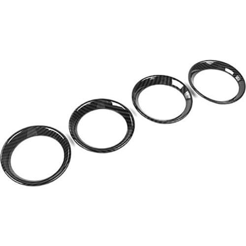 For 2009-2014 Ford F150 Center Console Air Conditioning Vent Outlet Cover Trim Decoration Sticker, ABS Carbon Fiber 4Pcs