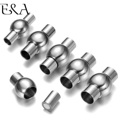 4pcs Stainless Steel Magnetic Clasp Leather Cord Clasps Bracelet Strong Magnet Buckle DIY Components Jewelry Making Accessories