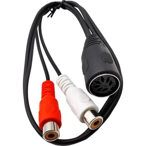 7pin female 7 core DIN to 2RCA lotus mother old audio equipment adapter cable 7 Pin Din