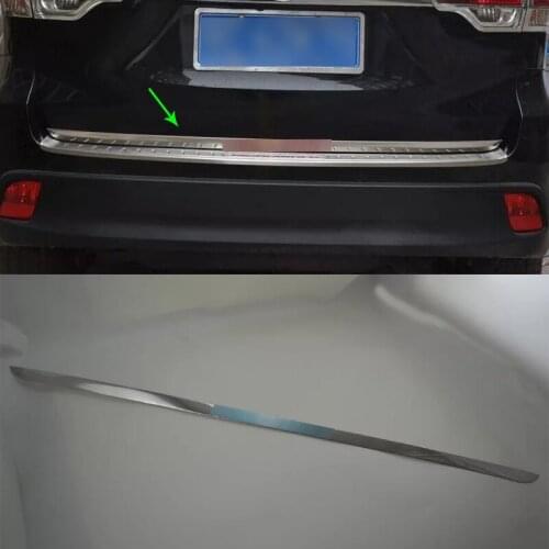 Car Accessories Exterior Stainless Steel Rear Tail Door Gate Molding Cover Trim For Toyota Highlander 2015 Car-styling