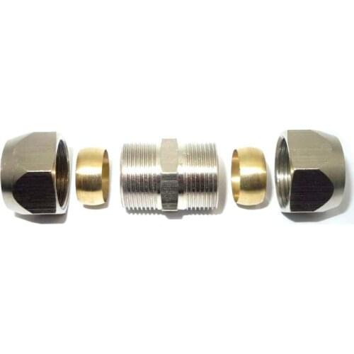 Free shipping 6/8/Nickel Plated Brass Double connection Connectors Pipe Fittings,copper fitting, Copper pipe connection fitting