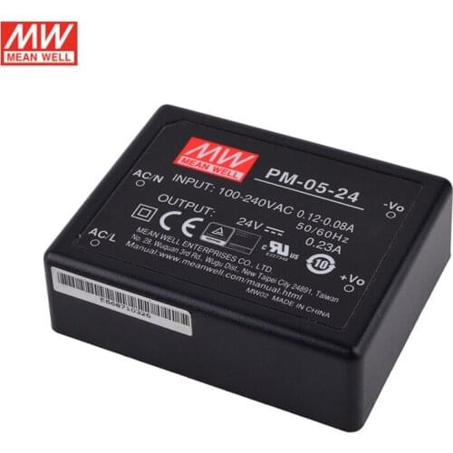 MEAN WELL PM-05-24 5W 24V Medical Grade on Board type Switching Power Supply 110V/220V AC to 24V DC 0.23A Medical Power Unit PSU