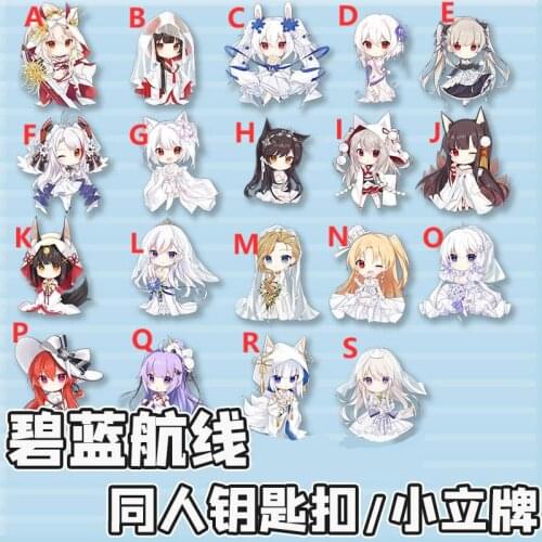 Anime Keychain Azur Lane HMS Ajax HMS Sheffield Laffey Javelin Acrylic Keyring strap Figure 6cm