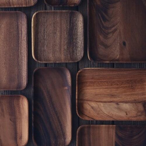 Japan Style Acacia Wooden Dish Bread Pallet Fruits/Desserts Plate Snack Candy Tray Creative Tea Coaster Home Kitchen Utensil