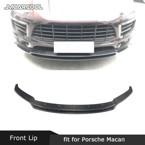 Case For Porsche Macan 2017 2018 Front Trunk Lip Spoiler Splitter Carbon Fiber Head Bumper Shovel Guard Car Styling