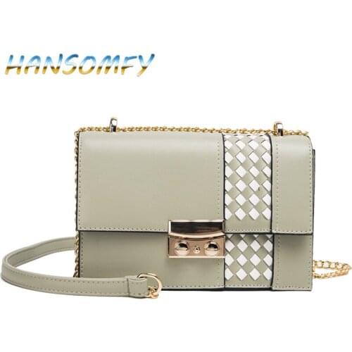 Elegant Female Flip Square Pack 2019 Fashion New PU Leather Womens Designer Handbag Lock Chain Shoulder Messenger bags X2-04