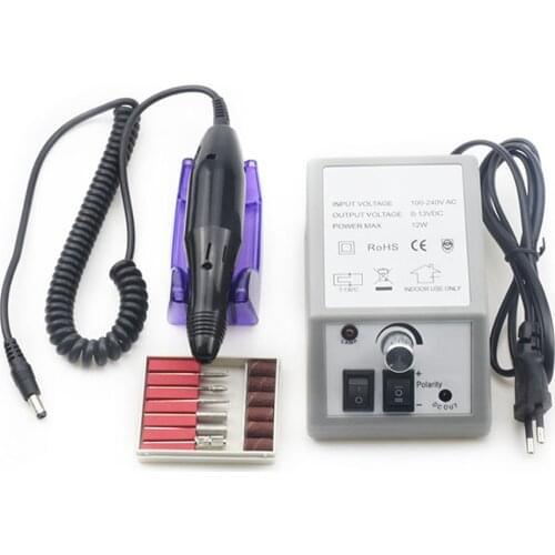 Electric Nail Art Drill Machine 20000RPM Pedicure Files Accessory Pedicure Kit With 6 Nail drill bit and 6 sanding Nail tools