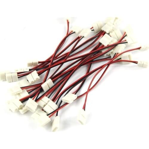 Hot sale 10pcs Connector Adapter Cable LED PCB Strip 3528 to 3528 Single Color 8mm 2Pin Free Welding
