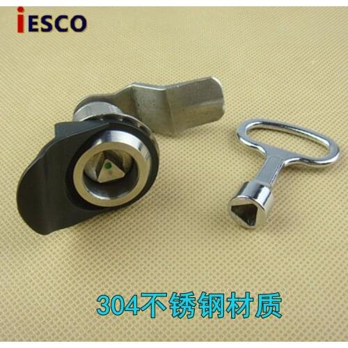 IESCO 304 stainless steel electrical box lock distribution box lock switch cabinet door lock industrial triangle key cam lock