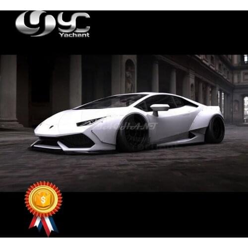 FRP Fiber Glass Body Kit Fit For 14-16 Huracan LP610-4 LB LP LW P Works Fender Flare Version Style Wide Fender Lip Diffuser Wing