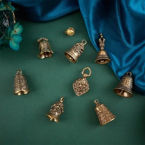 Brass Six-character Bell Brass Gourd Pendant Keychain Brass Pendant Home Decor Christmas Decoration Kawaii Gifts