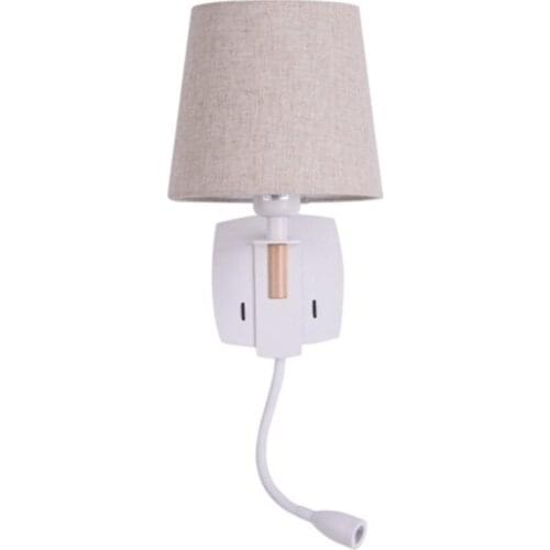 Simple Modern LED Wall Lamp Switch Adjustable Wall Light Fixtures Home Fabric Shade Bedside Wall Sconce Home Indoor Lighting