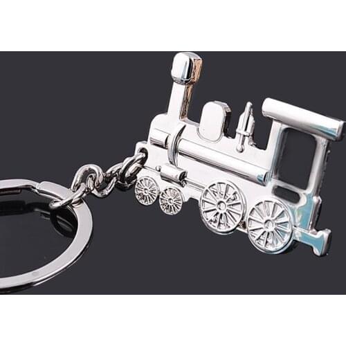 New Arrival Cartoon Train Keychain Punk Rock Automotive Keyring Zinc Alloy Key Fob Holder for Birthday Party