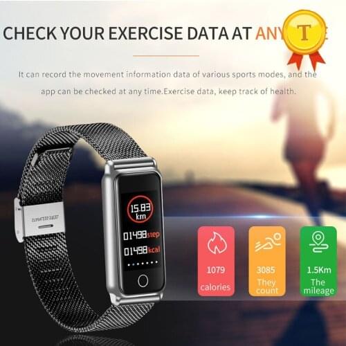 New product Lady female Stainless Steel belt Heart Rate smartband girl Blood Pressure bracelet Fitness Tracker smart wristband
