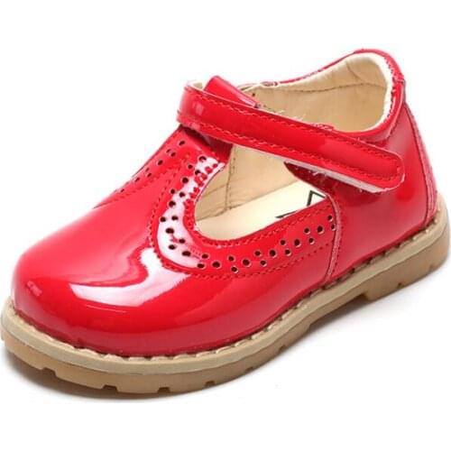 Girls spring-fall Shoes PU leather flat heel soft sole breathable little girls shoes for school wedding party dancing shoes