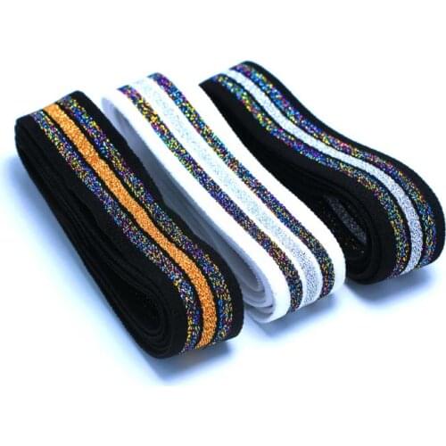 Popular width 2cm Glitter Wide elastic band in Colorful love /sewing clothing accessories / elastic band / rubber band