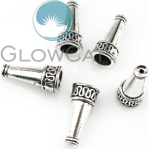 10pcs 22*10mm Antique Silver Plated Nail Shape Beads Caps For Jewelry Making Findings Diy Necklace Tassel Earrings 22345