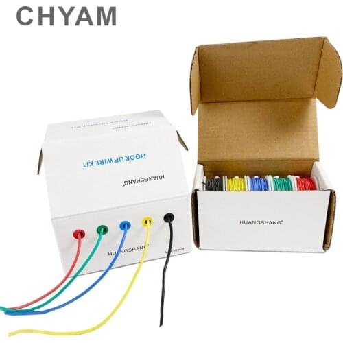 Five Color 30/28/26/24/22/20/18awg Flexible Soft Silicone Wire Box Copper PCB Jumper Wrapping Mix Package Electrical Wiring