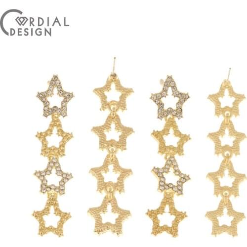Cordial Design 30Pcs 14*60MM Rhinestone Earrings Stud/Jewelry Accessories/DIY/Star Shape/Hand Made/Jewelry Findings & Components