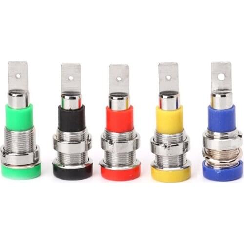 5pcs 4mm Banana Plug Connector Terminal Screw-type Electronic Banana Plug Socket