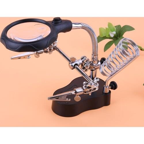 Welding Magnifying Glass With Led Light 3.5x-12x Lens Mg16126-a Bracket Reading Inspection Repair High-definition Jewelry Tools