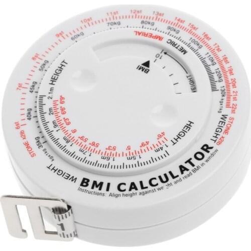 BMI Body Mass Index Retractable Tape 150cm Measure Calculator Diet Weight Loss T5UC