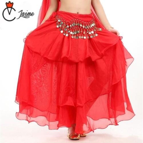 Belly Dance Skirt Girls Cake skirts Solid Color Women Dancewear Bollywood Dance Wear Chiffon