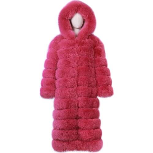 YOLOAgain Plus Size Coat Women Winter Warm Thick Natural Fox Fur Coat Ladies