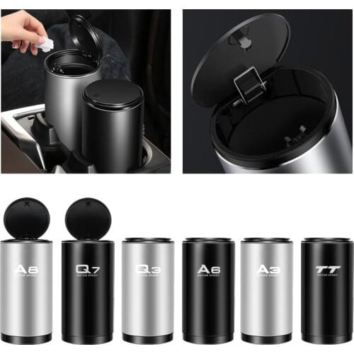 1PCS Car Trash Can Paper Dustbin Ashtray Auto Organizer Storage Box case for AUDI A3 A4 A6 A8 Q3 Q5 Q7 TT Accessories