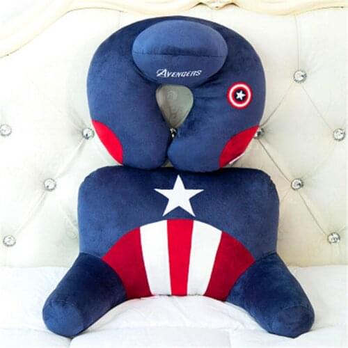 2Pcs/Set Cute Cartoon Animal plush pillow Waist Support pillow cushion +U-shaped Neck pillow Office sofa cushion bed pillow